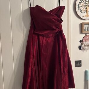 H&M Strapless Deep Red Dress